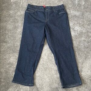 EC SPANX Dark Wash Straight Leg Pull On Jeans - Size 3X